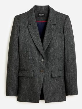J. Crew Collection nipped-in blazer in pinstripe wool blend w/ metallic threads